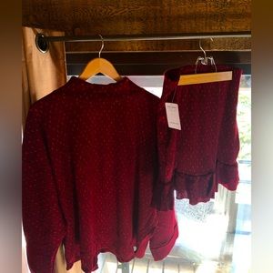 Free People matching tunic and tulip skirt set.